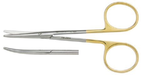 Padgett - Plastic and Reconstructive Surgery Scissors 4-1/2 Inch Length Surgical Grade Stainless Steel / Tungsten Carbide NonSterile Finger Ring Handle Curved Blades Blunt Tip / Blunt Tip - PM-2930