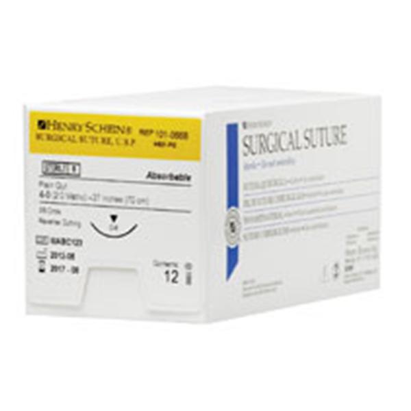 Henry Schein Suture 4-0 Plain Gut C-6 Beige 27" Monofilament 12/Bx - 101-0668