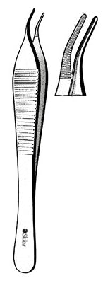 Sklar - Dressing Forceps Adson 4-3/4 Inch Length OR Grade Stainless Steel NonSterile NonLocking Thumb Handle Angled Delicate Serrated Tips - 47-2148