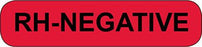 Health Care Logistics - Pre-Printed Label Laboratory Use Red Paper RH-Negative Black 3/8 X 1-5/8 Inch - L01-27096