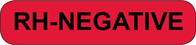Health Care Logistics - Pre-Printed Label Laboratory Use Red Paper RH-Negative Black 3/8 X 1-5/8 Inch - L01-27096
