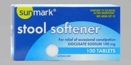 McKesson sunmark Stool Softener Tablet 100 per Bottle 100 mg Strength - 49348016710