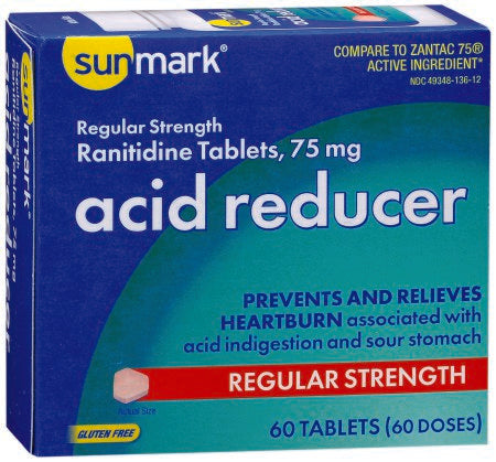 McKesson sunmark Antacid 75 mg Strength Tablet 60 per Box - 49348013612