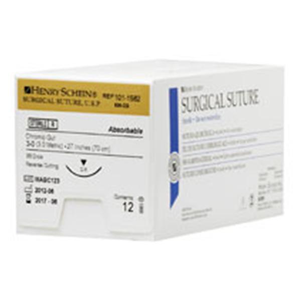 Henry Schein Suture 3-0 Chromic Gut C-6 Undyed 27" Monofilament 12/Bx - 101-1582