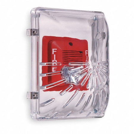 Grainger - Audible / Strobe Guard 4 X 6-1/2 X 8-1/2 Inch, Clear, Polycarbonate, With Flush Mounting, Open Back, Indoor, -40 to 250°F Operating Temperature - 1DPE2