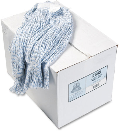 Lagasse Boardwalk Finish Mop Head Looped End Large Blue / White Blended Reusable - BWK543CT