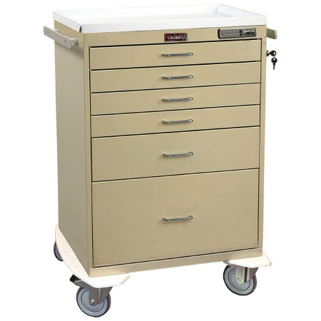 Harloff - Anesthesia Cart 22 X 32 X 42.5 Inch Beige (4)-3 Inch, (1)-6 Inch, (1)-12 Inch Drawer Configuration, 17 X 23 Inch Internal Drawer - 7450E