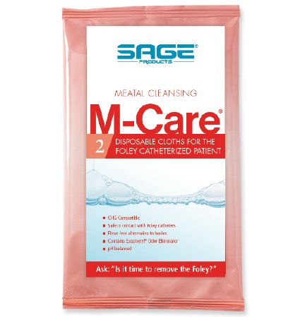 Sage Products M-Care Meatal Personal Wipe Soft Pack Purified Water / Methylpropanediol / Glycerin / Aloe Scented 2 Count - 7952