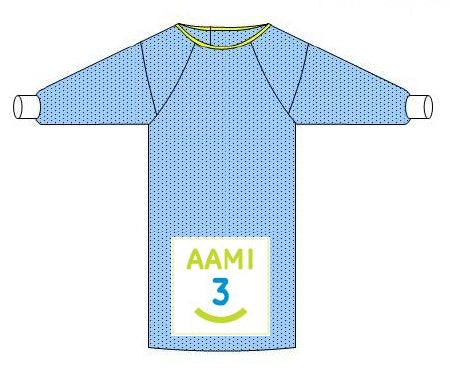 Welmed Protect5 Non-Reinforced Surgical Gown 2X-Large Unisex AAMI Level 3 NonSterile Blue - 1230-100XXL