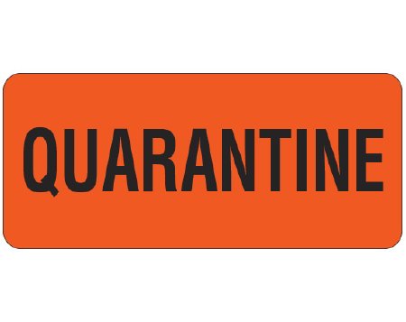 Shamrock - Pre-Printed Label Warning Label Fluorescent Red Cardstock Qyarantine Black Biohazard 1 X 2-1/4 Inch - UPCR-6072