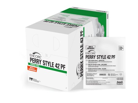 ENCORE Perry Style 42 PF - Surgical Glove Size 6 Sterile Pair Latex Extended Cuff Length Smooth White Not Chemo Approved - 5711101PF