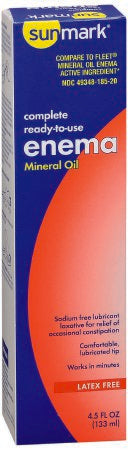 McKesson sunmark Enema 4.5 oz. 100% Strength Mineral Oil USP - 49348018520