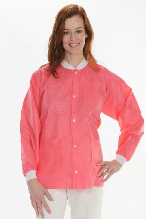 Valumax International ValuMax Extra-Safe Lab Jacket Coral Pink Medium Long Sleeves Hip Length - 3630CP