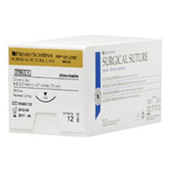 Henry Schein Suture 4-0 Chromic Gut C-6 Undyed 27" Monofilament 12/Bx - 101-2787