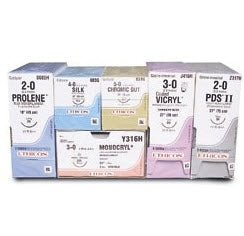 J & J Healthcare Systems Coated Vicryl Suture with Needle Absorbable Coated Violet Suture Braided Polyglactin 910 Size 5-0 27 Inch Suture 1-Needle 17 mm Length 1/2 Circle Taper Point Needle - J303H