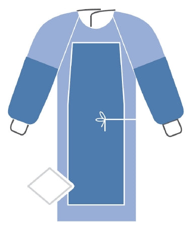 Invenio Healthcare ComfortGuard Film Reinforced Surgical Gown with Towel Large Unisex AAMI Level 3 Sterile Blue - I90-1220-S1