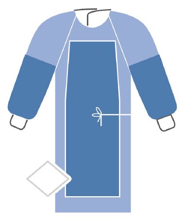 ComfortGuard - Film-Reinforced Surgical Gown with Towel Large Blue Sterile AAMI Level 3 Disposable - I91-1220-S1