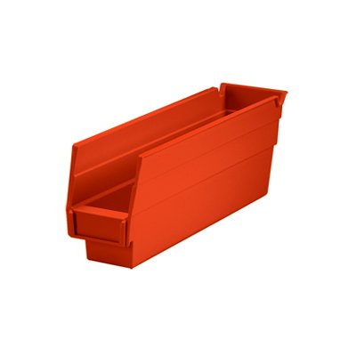 Health Care Logistics - Shelf Bin Red Plastic 2-3/4 X 4 X 11-5/8 Inch - 1435R