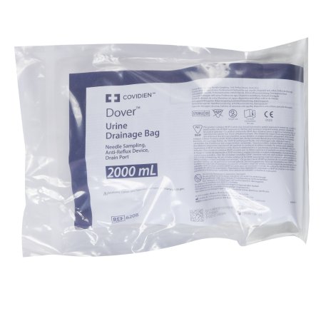 Dover - Urinary Drain Bag Anti-Reflux Valve / Splashguard II Drain Spout NonSterile 2000 mL Vinyl - 6208-
