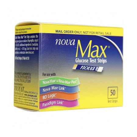 Nova Max - Blood Glucose Test Strips 50 Strips per Box For Meter - 43437