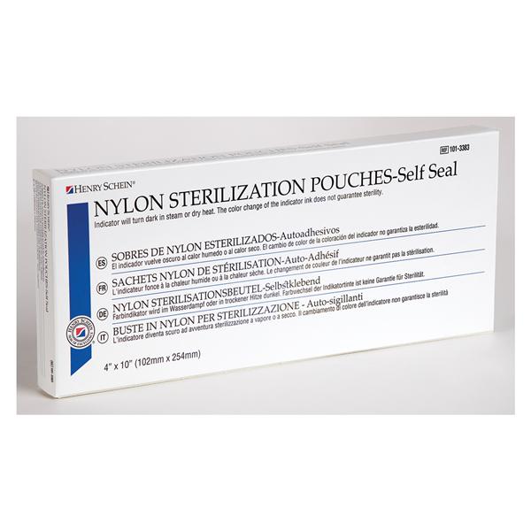 Henry Schein Pouch Sterilization 4 In X 10 In White 100/Box, 12 Bx/Ca - 902-002404