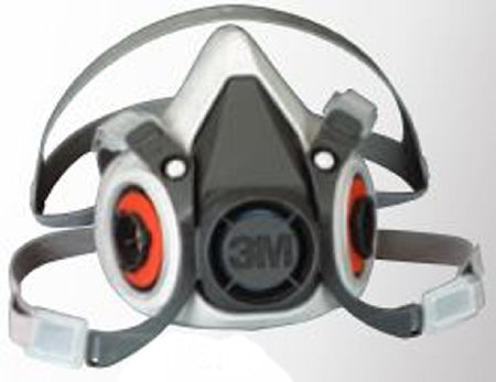 R3 Safety 3M Particulate Respirator Mask Half Face Adjustable Head Strap Small Gray / White - 665514821