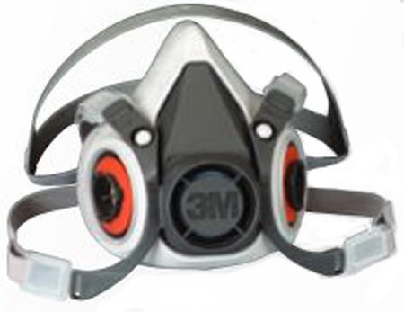 3M 6000 - Reusable Respirator Industrial N95 Half Face 4 Point Adjustable Head Strap Large Gray - 665513541