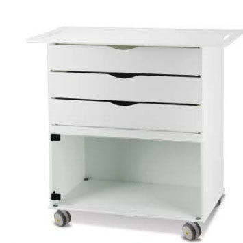 Newmatic Medical MRI Cart 17 X 34.5 X 36 Inch 3 Extra-Wide Drawers, 1 Large Compartment with Hinged Door - CART10