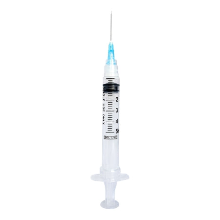 Sol-Millennium Medical Sol-Care Syringe with Hypodermic Needle 5 mL 23 Gauge 1 Inch Detachable Needle Retractable Needle - 140077I