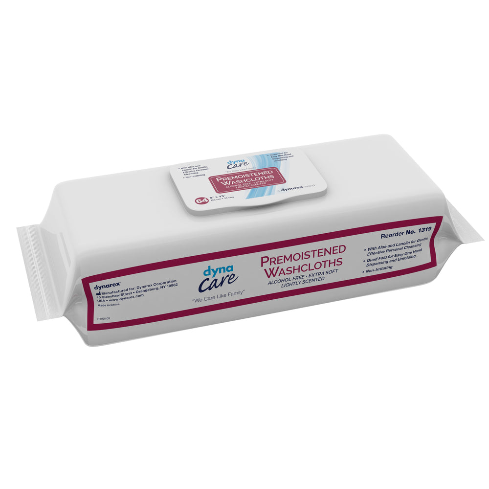 Dynarex Personal Wipe  Soft Pack Water / Propylene Glycol / Aloe / Lanolin Unscented 64 Count - 1319