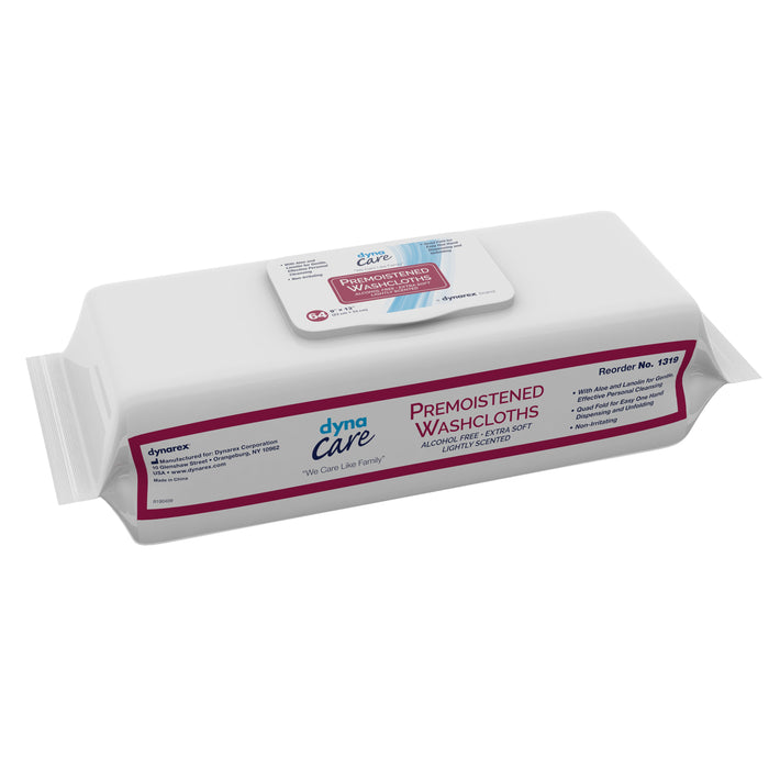Dynarex - Personal Wipe Soft Pack Water / Propylene Glycol / Aloe / Lanolin Unscented 64 Count - 1319