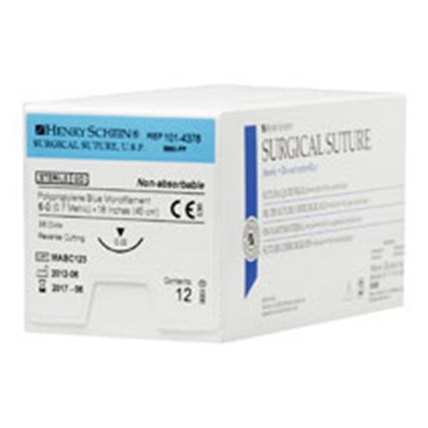 Henry Schein Suture 6-0 Polypropylene C-22 Blue 18" Monofilament 12/Bx - 101-4378