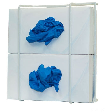 Bowman Manufacturing Bowman Glove Box Holder Horizontal or Vertical Mount 2-Box White 3.75 X 8.16 X 10.97 Inch Coated Wire - GL022-0613