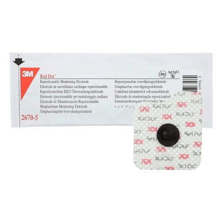 3M Red Dot - ECG Snap Electrode Monitoring Radiolucent Cloth Backing 5 per Pack - 2670-5