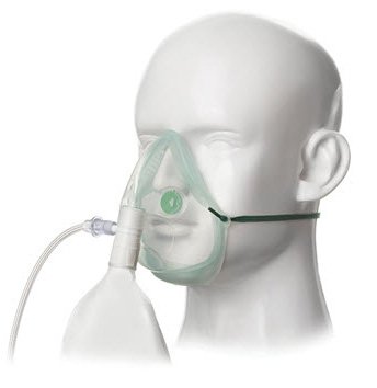 Sentri Intersurgical EcoLite - NonRebreather Oxygen Mask Elongated Style Adult One Size Fits Most Adjustable Head Strap - 1181015