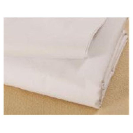 Global Select - Bed Sheet Fitted Sheet 36 W X 80 L X 9 D Inch White / Red Hem Cotton 55% / Polyester 45% Reusable - 53766-080