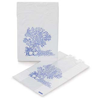 Medegen Medical Products - Bedside Bag 3-1/2 X 7 X 11-1/2 Inch White / Blue Floral Print Plastic - 50-45