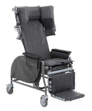 Broda - Reclining Wheelchair Full Length Arm Elevating Legrest Charcoal Upholstery 18 Inch Seat Width Adult 350 lbs. Weight Capacity - Medline - BRDMIDC18V
