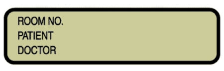 Briggs Corporation Pre-Printed Label Communication Fill In ROOM NO./PATIENT/DOCTOR Lime 1-3/8 X 5-3/8 Inch - L-3511