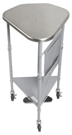 Medline - Hamper Stand Rolling Triangular Opening Foot Pedal Self-Closing Lid - MDS80530KD
