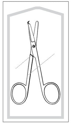 Merit - Suture Scissors Spencer-Littauer 4-1/2 Inch Length Office Grade Stainless Steel Sterile Finger Ring Handle Straight Blunt Tip / Blunt Tip - 96-2596M