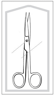 Merit - Operating Scissors 5-1/2 Inch Length Office Grade Stainless Steel Sterile Finger Ring Handle Straight Sharp Tip / Sharp Tip - 96-2523M