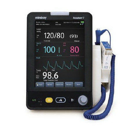 Mindray USA Accutorr 7 Patient Monitor NIBP, Nellcor Oximax SpO2, Temperature, Non-Invasive Blood Pressure and Pulse Rate 100 to 240 VAC/Battery - 6103F-PA00042