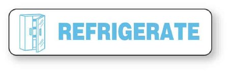 UAL - Pre-Printed Label Auxiliary Label White Paper REFRIGERATE Temperature Control 3/8 X 1-5/8 Inch - ULFP909