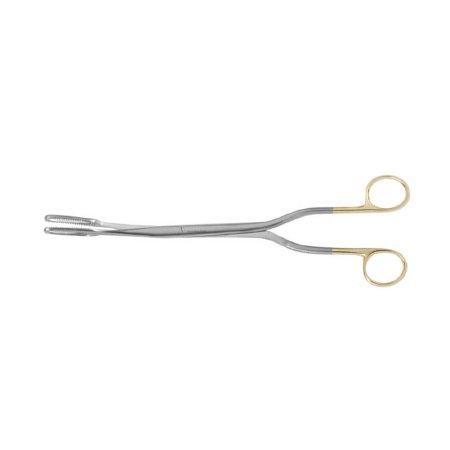 MedGyn - Obstetrical Forceps Sopher 13 Inch Length Surgical Grade Stainless Steel NonSterile Ratchet Lock Finger Ring Handle Slightly Curved Serrated Fenestrated Oval Jaws - 031125