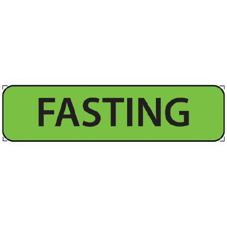 Precision Dynamics MedVision Pre-Printed Label Auxiliary Label FASTING Fluorescent Green 5/16 X 1-1/4 Inch - V01FG6616