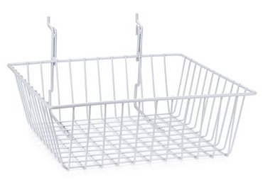 Market Lab - Storage Basket White Wire 4 X 12 X 12 Inch - 3174