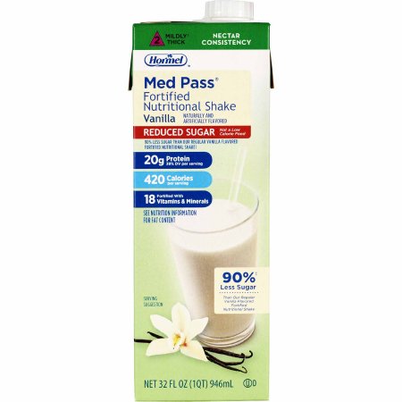 Med Pass Reduced Sugar - Oral Supplement Vanilla Flavor Ready to Use 32 oz. Carton - Hormel Food Sales - 22649