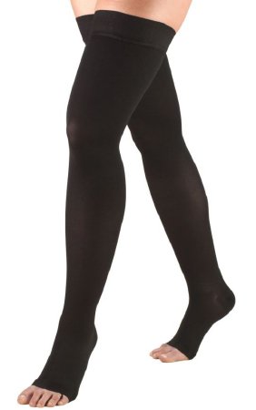 Truform - Compression Stocking Thigh High Large Black Open Toe - 868-BL-LRG