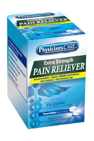 First Aid Only - Pain Relief 250 mg - 250 mg - 65 mg Strength Acetaminophen / Aspirin / Caffeine Tablet 50 per Box - 90316-002